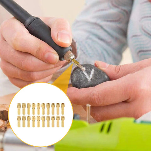 Using 28 Piece Drill Chuck Collet Set For Dremel Rotary Tools 1/32 To 1/8 Inch Replacement 4486 Keyless Chucks for engraving