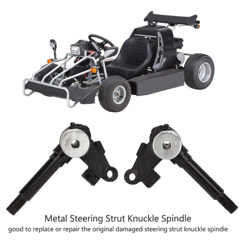 Steering Strut Knuckle Spindle Pair Direct Fit Replacement 14mm Thread For 50cc 110cc 150cc Go Kart Drum Brake Wheel Hub