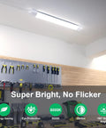 Linkable Two-Foot LED Shop Light Two Pack 5000K 18W Plug In Ceiling Closet Laundry Kitchen Garage Workbench Under Cabinet Triproof White Ultra Bright Energy Saving Lighting Fixture