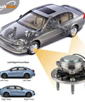 Heavy Duty Front Wheel Hub Bearing Assembly For 2WD Chevy Silverado Sierra Tahoe Suburban Yukon Escalade 2007 To 2014 shown in vehicle diagram.