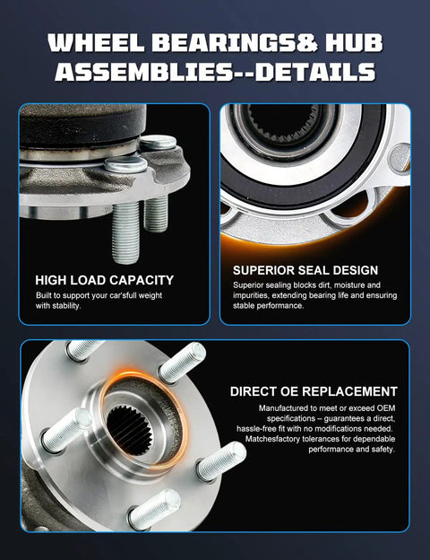 Rear Wheel Bearing And Hub Assembly For Subaru Crosstrek Forester Impreza 2016 To 2021 showing detailed hub design and sealing.