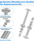 Premium Wheelbarrow Handle Bolts And Nuts Kit Includes Four Heavy Duty Frame Sizes For Quick Repair Of Aging Garden Carts with shiny stainless bolts.