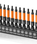 10 Piece Magnetic Triangle Screwdriver Bits Set with 2 Inch Long S2 Steel Triangle Heads, 1/4 Inch Hex Shank in holder