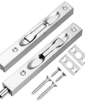 Two Sets Stainless Steel Flush Bolt For Double Doors Hidden Slide Bolt Latch Security Lock With Vertical Installation Easy To Install With Screws No Fuss Works On Wood And French Doors Durable Door Hardware For Smooth Quiet Locking And Clean Look