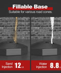 Fillable bases for 4 Pack Traffic Delineator Posts And Cones With Fillable Bases Beefy Heavy Duty Expandable Safety Barrier Kit