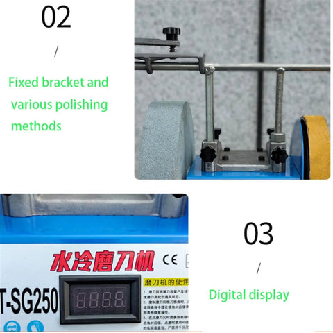 Wet And Dry Grinding Machine For Home Shops And Small Workshops Desktop Knife Grinder with fixed bracket and digital display