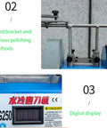 Wet Grinder For Granite Marble Concrete And Stone Polishing And Grinding Machine Desktop And Industrial Grade Water Grinding With 370W Motor And 90 To 160 RPM Wheel 250mm By 50mm By 20mm Beast For DIY Home Projects And Small Shop Work with fixed bracket and digital display