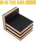 Heavy Duty Rubber And Cork Vibration Isolation Pads Four Pack Six Inch showing stacked pads for industrial shock absorption.