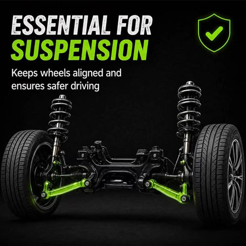 Premium Heavy Duty Front Lower Suspension Rebuild Kit For 2011 To 2017 Ford Explorer And 2013 To 2017 Police Interceptor showing suspension components.