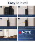 3 Pack 4 Inch Self Closing Door Hinges With Five Eighth Inch Radius Corners Black Finish For Kitchen Bathroom Garage And Office Doors No Fuss Install Durable Stainless Steel Mounting Hardware Built To Last Ideal For Interior Doors And High Traffic Use. Installation steps for black self-closing hinge