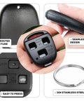 Lexus Key Fob Shell 2 Pack 3 Button Replacement Case for Keyless Entry Remote with frosted texture and seamless design
