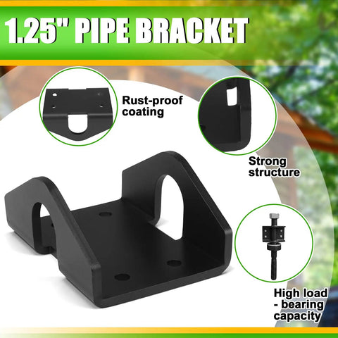 Heavy Duty Treehouse Bracket For 1.25 Inch Lag Bolts Static Steel Support Plate With Black Powder Coat Finish Outdoor Deck And Treehouse Construction Hardware For Strong Safe Installations