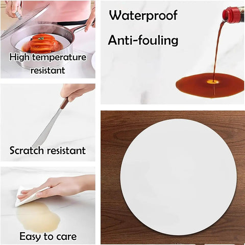 Fresh White Marble Lazy Susan Featuring Hella Smooth 360 Degree Rotation Round Serving Tray with scratch and stain resistance.