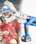 Beast Mode Heavy Duty Cordless Cable Cutter With Electric Ratchet Power, cutting aluminum cables on a construction site