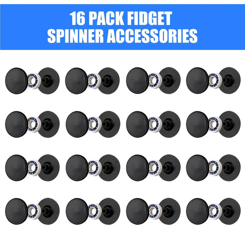 Top Shelf Chrome Steel Fidget Spinner Bearings And Caps MR137 Precision High Speed 16 Pack Diy Build Kit with black end caps displayed.