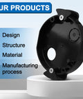 Low Profile Shallow Sconce Junction Box For Arlington Sconces Retrofit, Fits 1/2 Inch Or 5/8 Inch Drywall, Black Plastic Material