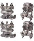Rock Solid 5 Inch Pipe Track Wheel Rollers For Chain Link Fence Gate Track Galvanized Steel sliding gate parts set of four