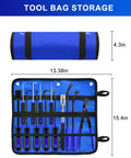 13 Piece Precision Hook And Pick Tool Set With Clip Removal Plier Rivet Puller Fastener Remover and case open and closed state shown