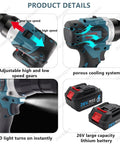 Cordless Brushless Rivet Gun With Dual Rechargeable Batteries For Unrestricted Go Anywhere Action Plug And Play Setup. Adjustable gears and cooling system.
