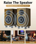 Adjustable Speaker Isolation Feet 4 Pack With Height Adjustable 0.9 to 1.5 Inch Vibration Damping Stands under speakers