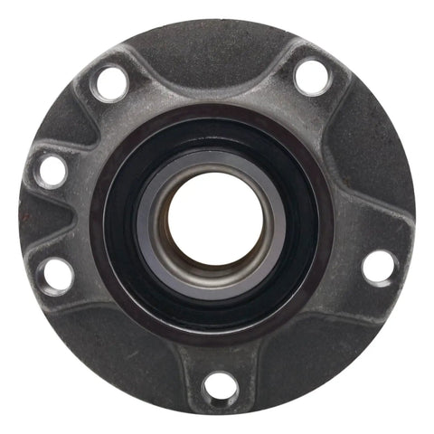 Rear Wheel Bearing And Hub Assembly Left Or Right Side Built Like A Tank For Daily Drivers And Weekend Warriors Zero Play Guaranteed For A Smooth Cruise showing front view with black sealing ring and metal base.