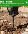 Installation of Heavy Duty 8 Inch Plastic Landscape Edging Spikes, 220 Pack, Rust Free Nylon Stakes in soil with a hammer