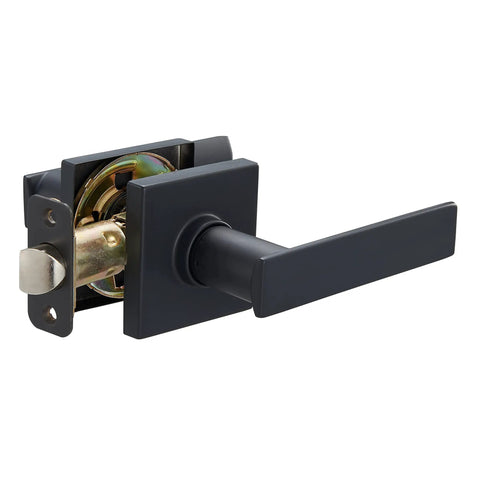 Hall and Closet Door Levers Set, Matte Black, 6-Pack, Interior Passage, Reversible for Right or Left Doors, 65mm by 107mm