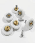 19mm Shower Door Rollers Replacement Set 6 Pieces For Sliding Doors 304 Stainless Steel Screws Copper Core And POM Wheels
