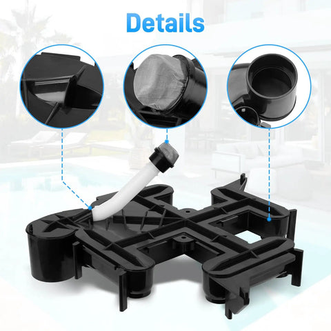 Top Manifold With Air Bleed Valve For Pentair FNS Plus De Pool Filter Systems Replaces V38 140 And 25357 600 000 with detailed view of fittings.