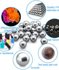 Top Shelf Rock Solid 316 Stainless Steel Paint Mixing Balls And Nail Polish Stirring Beads Smooth Rolling 4mm Metal Bearing Spheres for Crafts on a white background.