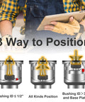 13 Piece Brass Router Template Bushing Guides Set With Three Positioning Methods Illustrated