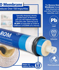 Six Month Reverse Osmosis Replacement Filter Set With Five 10-Inch Filters And 50 GPD Membrane, RO membrane reducing impurities