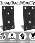 Thirty Five Pack Pro Grade Three Point One Inch Black 304 Stainless Steel Mending Plates with countersunk holes and waterproof design.
