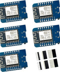 Five Pack D1 Mini NodeMCU ESP8266 ESP-12F WiFi Dev Board Bundle For Arduino IDE And WeMos D1 Mini with pins