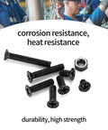Badass M3 Flat Head Phillips Screws And Hex Nuts Assortment Kit With 380 Pieces, showing black carbon steel screws and a nut.