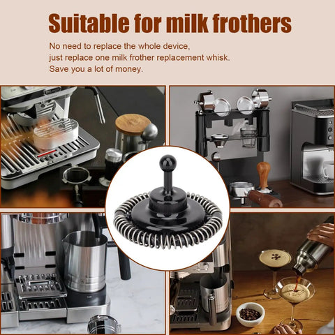 Milk Frother Replacement For Luxe Cafe ES601 ES655 ES701 Series Compatible Whisk Accessory In Stainless Steel And Plastic