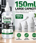Premium 3D Printer Lubricant For Linear Rails And Steel Shafts Keeps Your Setup Glidin Sweet With Heavy Duty Silicone Blend 150mL bottle with needle tip for 3D printer maintenance.