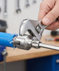 Portable Heavy Duty Plastic Pipe Threading Tool Kit For Half Inch And Three Quarter Inch Pipes With Carbon Steel Internal And External Threaders Built Tough As Nails For Home Plumbing Repairs And DIY Leak Fixes on blue plastic pipe