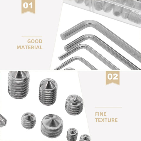 Stainless Steel Shower Panel Screw Kit 400 Piece Assortment with hex wrenches and screws