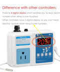 10 Amp 110V Temperature Controller Digital Thermostat Switch showing 205.8 on digital display with probe attachment
