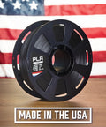 Straight Up Orange PLA 3D Printer Filament 1.75 Millimeter Diameter One Kilogram Spool shown against the American flag background.