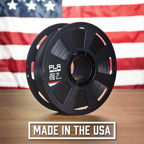 Straight Up Orange PLA 3D Printer Filament 1.75 Millimeter Diameter One Kilogram Spool shown against the American flag background.