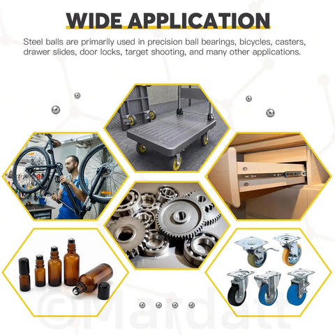 Boss Grade 620 Piece 304 Stainless Steel Ball Assortment Kit Featuring Six Kickass Sizes From Three Thirty Two Inch To One Quarter Inch for versatile applications.