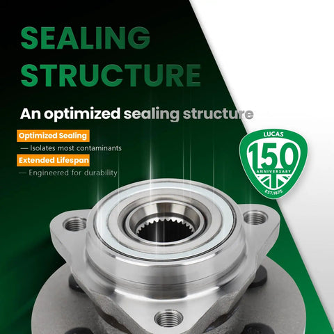 Heavy Duty Front Wheel Bearing And Hub Assembly For 1997 To 2004 Dodge Dakota 1998 To 2003 Durango 4wd Six Lug Non Abs close-up of optimized sealing structure