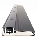 Close-up of Adjustable Aluminum Threshold - Extra Short Width with Hidden Screws, heavy-duty, 36-inch black model showing side view