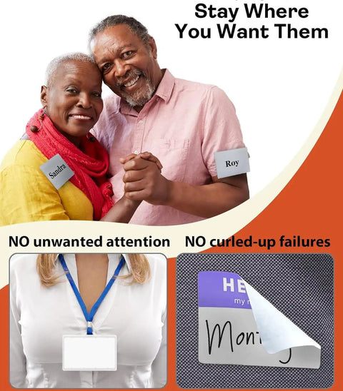Rock Solid Magnetic Badge Holders Three Pack For Shirts Uniforms And Name Tags Featuring Neodymium Magnets in use with happy couples.