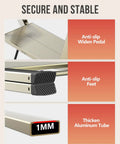 Close-up detail of anti-slip features on Two Step Aluminum Folding Ladder For Home Use Lightweight Portable Step Stool Easy Fold.