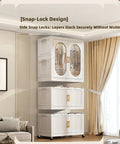 Ace Stackable Storage Bins With Fitted Lids For Closets And Nurseries And Collapsible Modular Containers To Keep Your Entire House Straight Up Super Tidy And Square One stacked in a cozy living room with elegant decor.
