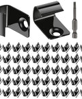 Top Tier Stainless Steel Hidden Deck Starter Clips 50 Pack With Star Drive Screws, showing clips and screws for composite decking.