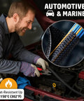 Mechanic using Split Sleeve Wire Loom For High Temperature Automotive Harness And Home Cable Management, 25 Feet Long, 1 Inch Diameter, Braided PET Polyester, Heavy-Duty, Heat Resistant Wrap With Easy Wrap Split Design And 25 Percent Overlap